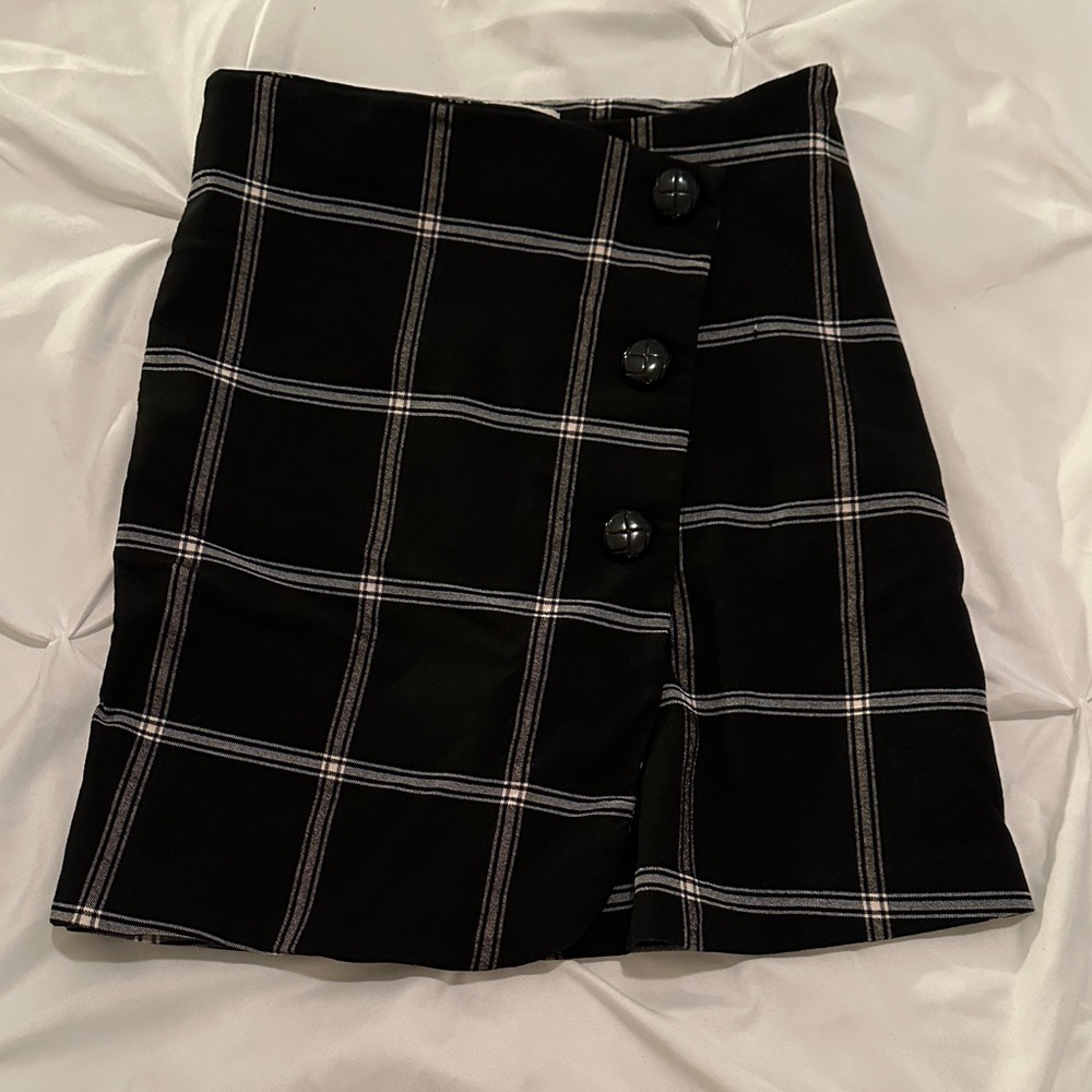 Urban Outfitters Black Plaid Mini Skirt